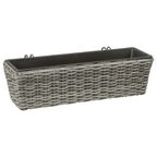 Skrzynka balkonowa 40 x 17.5 cm technorattanowa antracytowa KOSZYK KAEMINGK