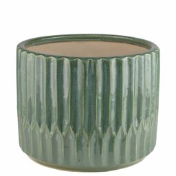 Donica ceramiczna śr.22 cm okrągła zielona