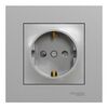 Gniazdo pojedyncze SCHUKO Miluz Ed aluminium SCHNEIDER ELECTRIC