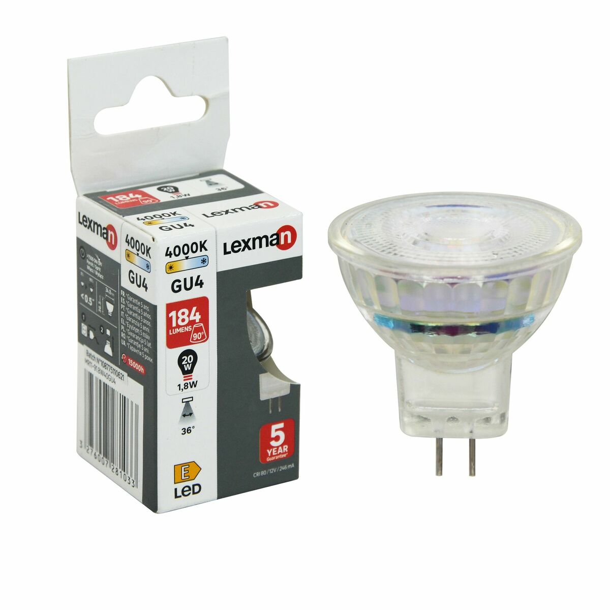 Żarówka LED GU4 1,8 W = 20 W 184 lm Neutralna biel Lexman