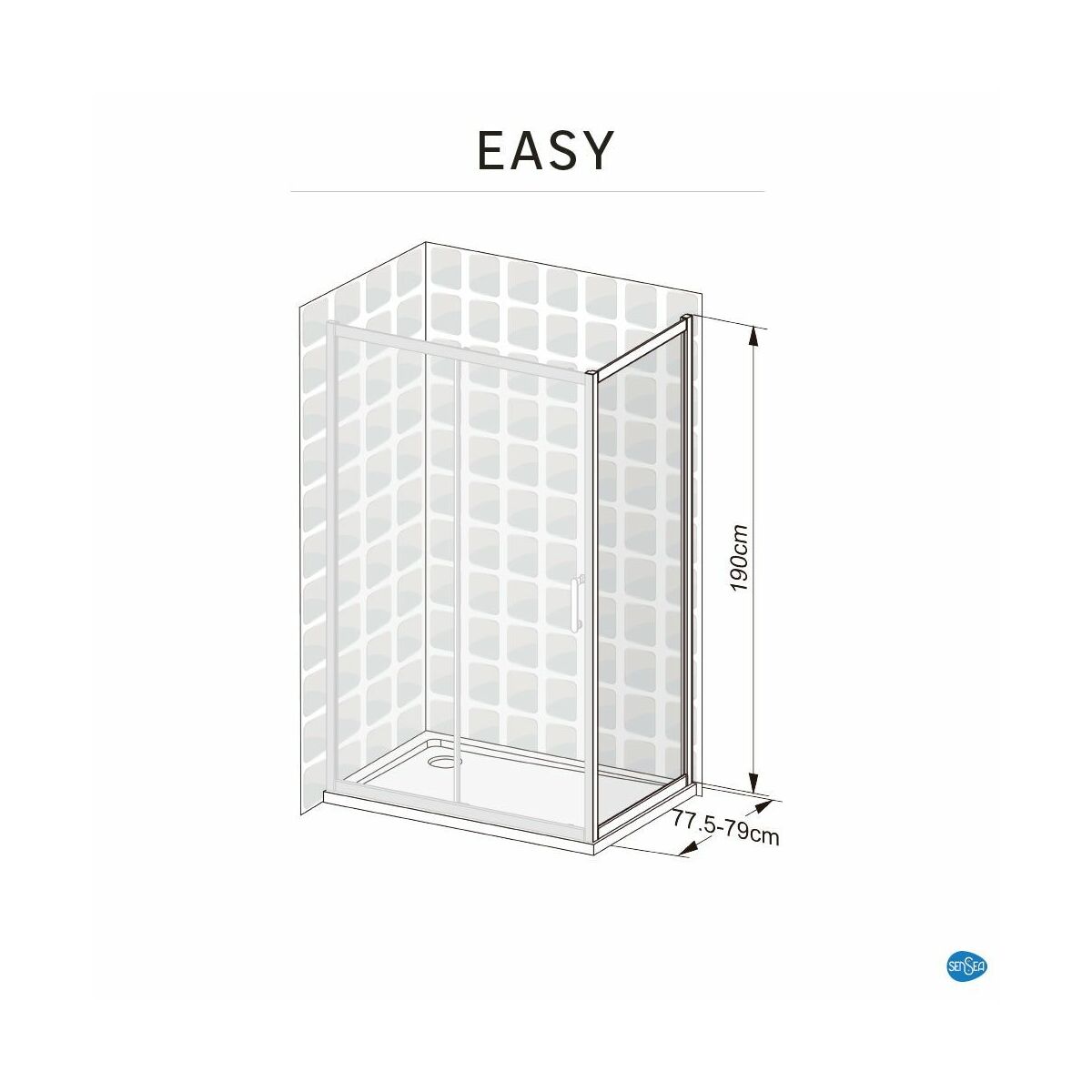 Ścianka boczna Easy 80 X 190 Sensea