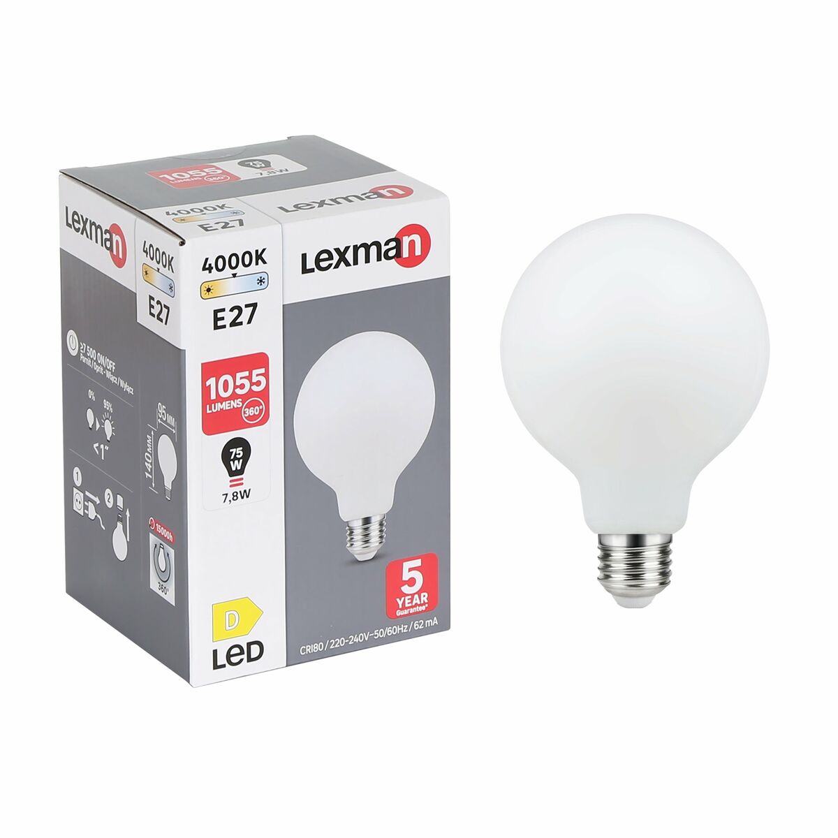 Żarówka LED E27 1055 lm neutralna biel Lexman