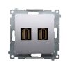 Gniazdo podwójne HDMI SIMON 54 PREMIUM srebrny mat KONTAKT SIMON