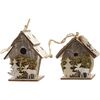 Ozdoba zawieszana domek drewniany 7.5 cm 1 szt. mix