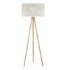 Lampa podłogowa Malo beżowa z drewnem E27 Spot-Light