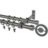Karnisz POPOLO 160 cm podwójny grafitowy 19 mm metalowy