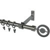 Karnisz POPOLO 200 cm pojedynczy grafitowy 19 mm metalowy