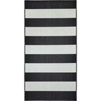 Dywan zewnętrzny w pasy Ethnic biało-czarny 160 x 230 cm