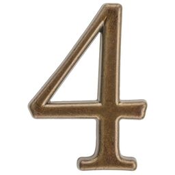 Cyfra 4 wys.5 cm metalowa brązowa