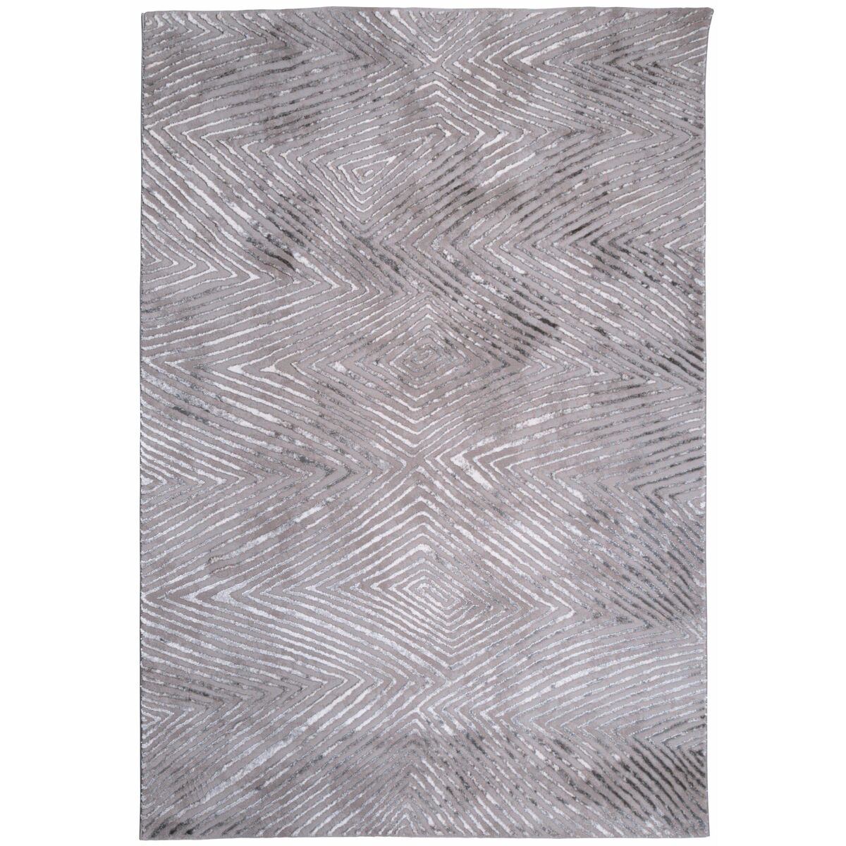 Dywan Flash geometryczny szaro-srebrny 160 x 230 cm