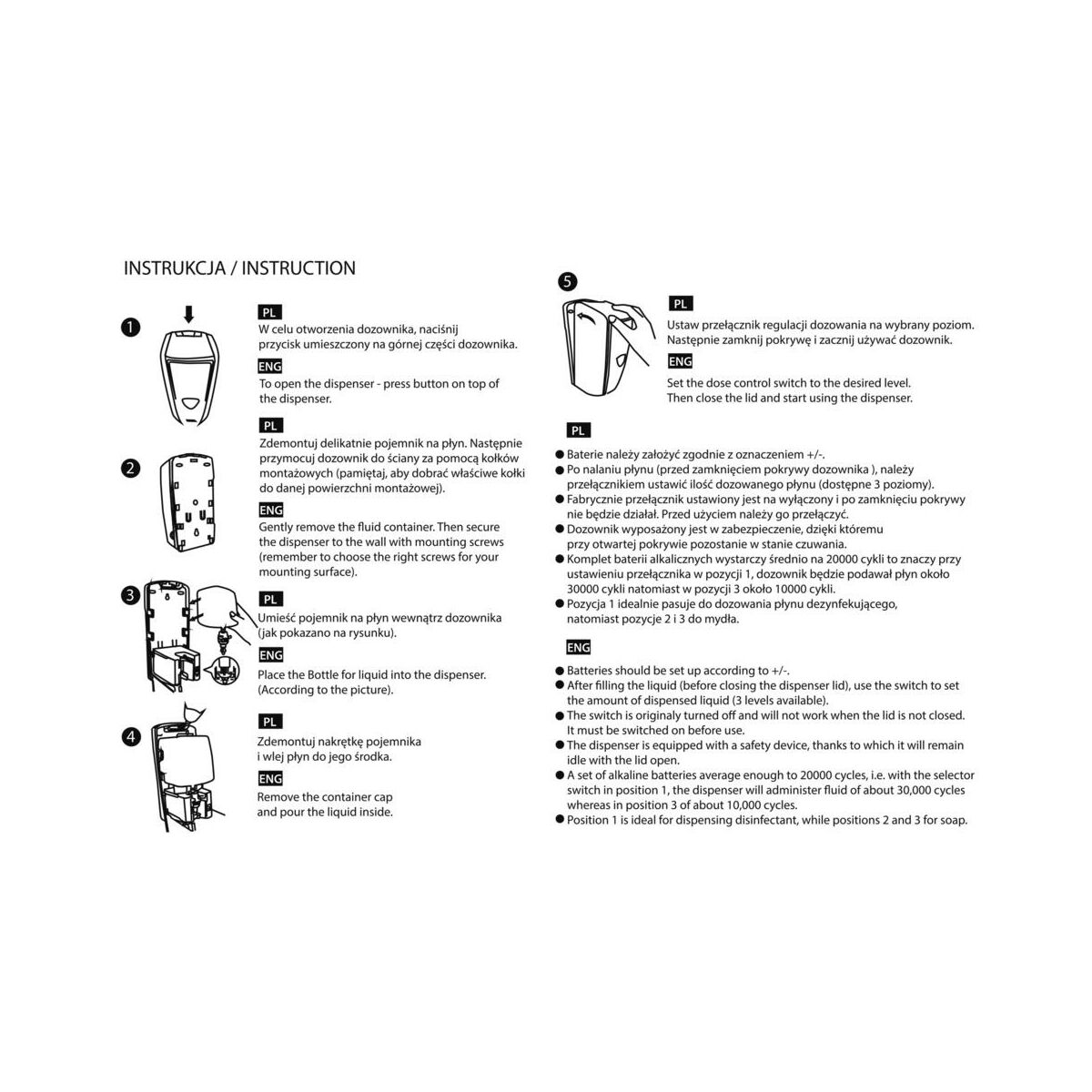 Dystrybutor mydła Model 101 Sepio