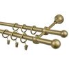 Karnisz ROMA KULKA 160 cm podwójny złoty 16 mm metalowy