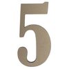 Cyfra 5 wys. 5 cm PVC srebrna