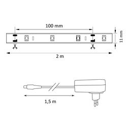 Zestaw taśma LED Magic RGB IP20 2 m + pilot i zasilacz Polux