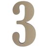 Cyfra 3 wys. 5 cm PVC srebrna