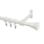 Karnisz TAZZA 160 cm pojedynczy biały 19 mm metalowy