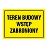 Znak informacyjny TEREN BUDOWY WSTĘP WZBRONIONY wys. 24 cm