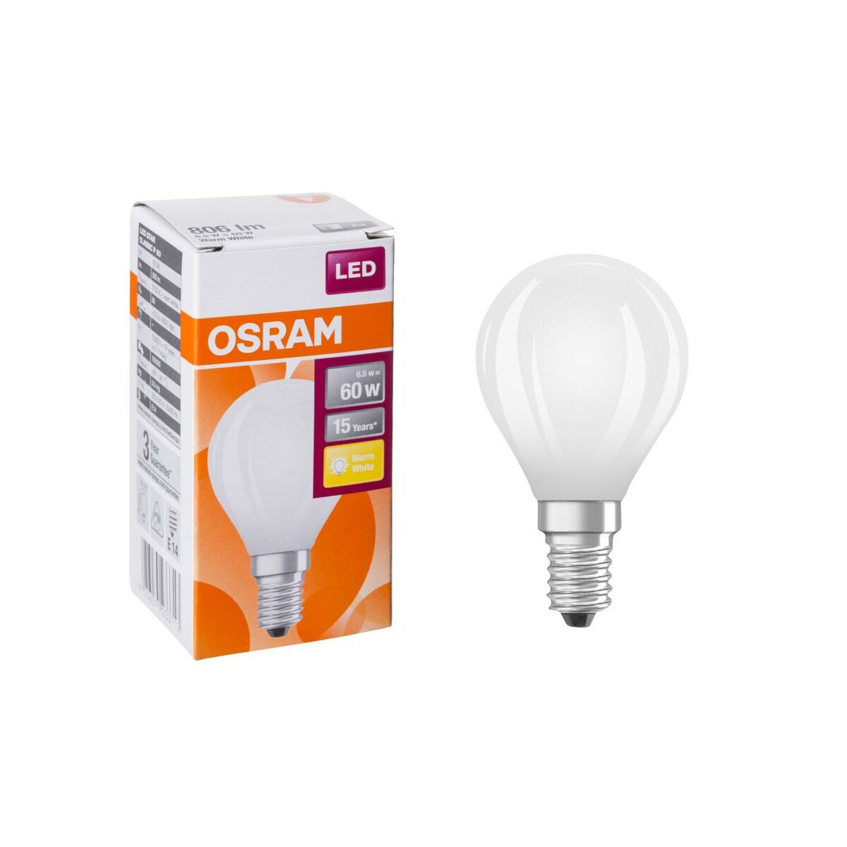 Żarówka LED E14 (230 V) 8W 806 lm Ciepła biel OSRAM