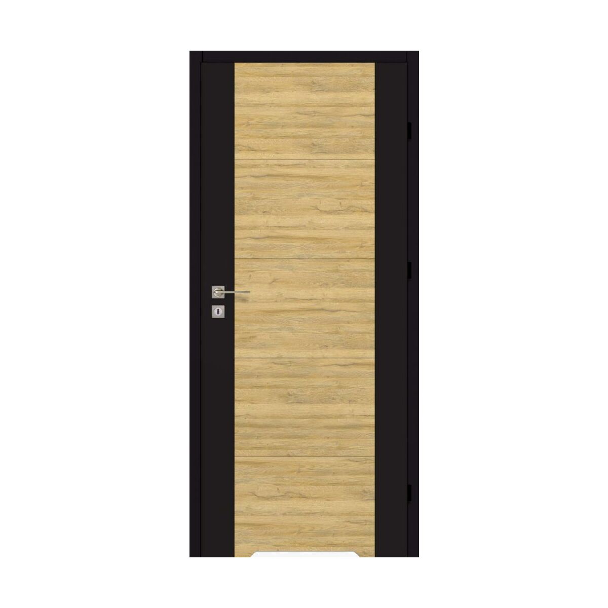 Drzwi wewnętrzne łazienkowe z podcięciem wentylacyjnym Czarny mat Dąb Bawaria 80 Prawe Artens