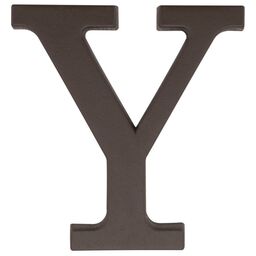 Litera Y wys.9 cm plastikowa brązowa