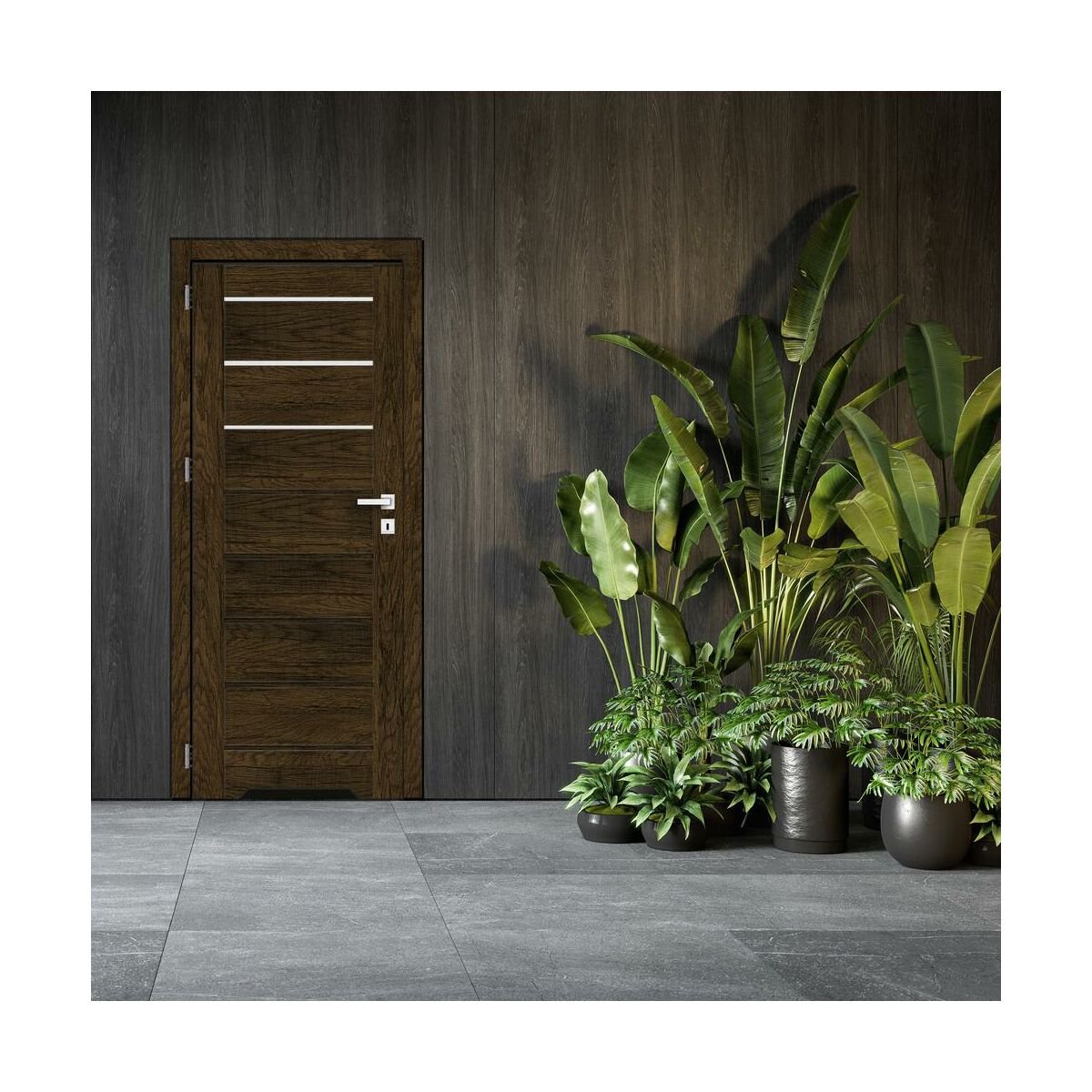 Baza lewa ościeżnicy stałej orzech San Marino 90 mm Perfect Door