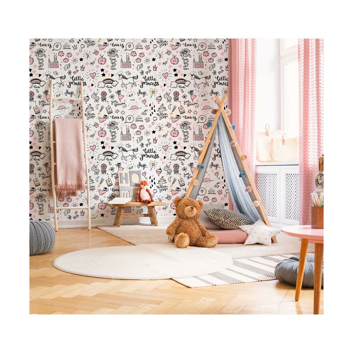 tapeta-dla-dzieci-little-princess-rozowa