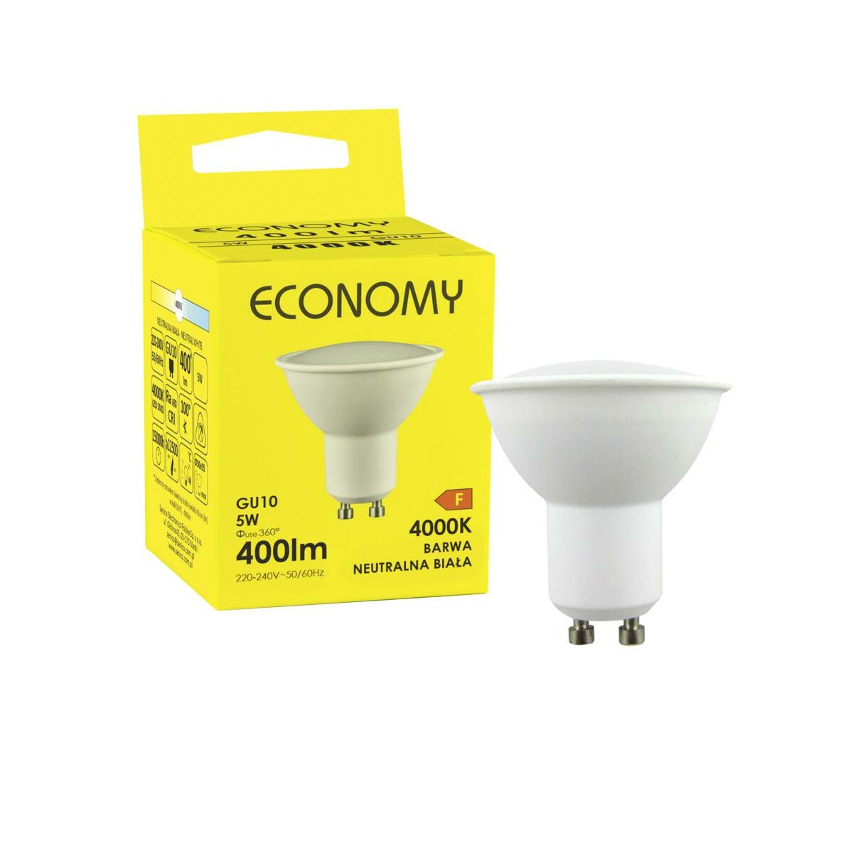 Żarówka LED GU10 5 W = 35 W 400 lm Neutralna biel Economy