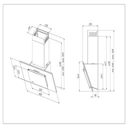 Okap kominowy Nero Eco 60 T300 60 cm Akpo