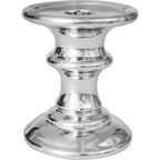 Świecznik ceramiczny na świecę stołową wys. 11.5 cm srebrny