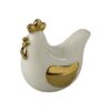 Figurka wielkanocna Kura ceramiczna wys. 9.2 cm biało-złota