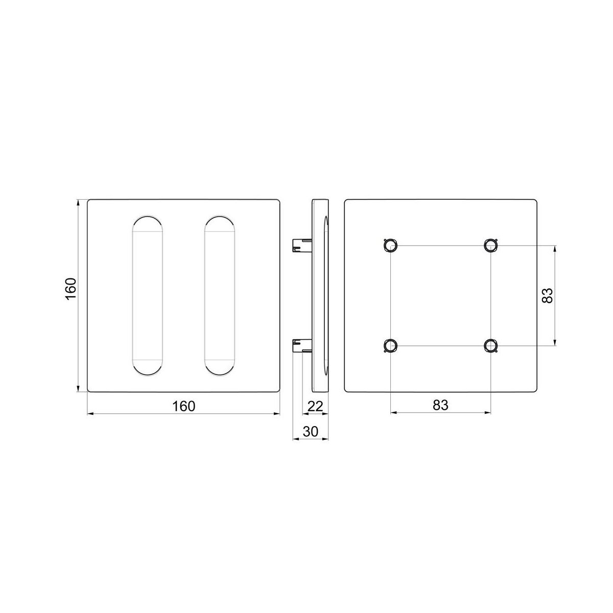 Front do kratki i korpusu KWADRATOWY 100 mm BIAŁY EQUATION
