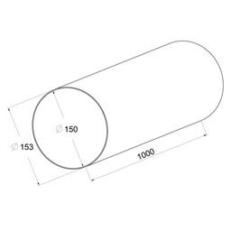 Kanał wentylacyjny OKRĄGŁY 150 mm  1 m EQUATION