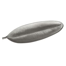Patera dekoracyjna liść Asuan 27 x 10 cm srebrny