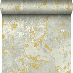 Tapeta Alcamo beton beżowo-złota winylowa na flizelinie