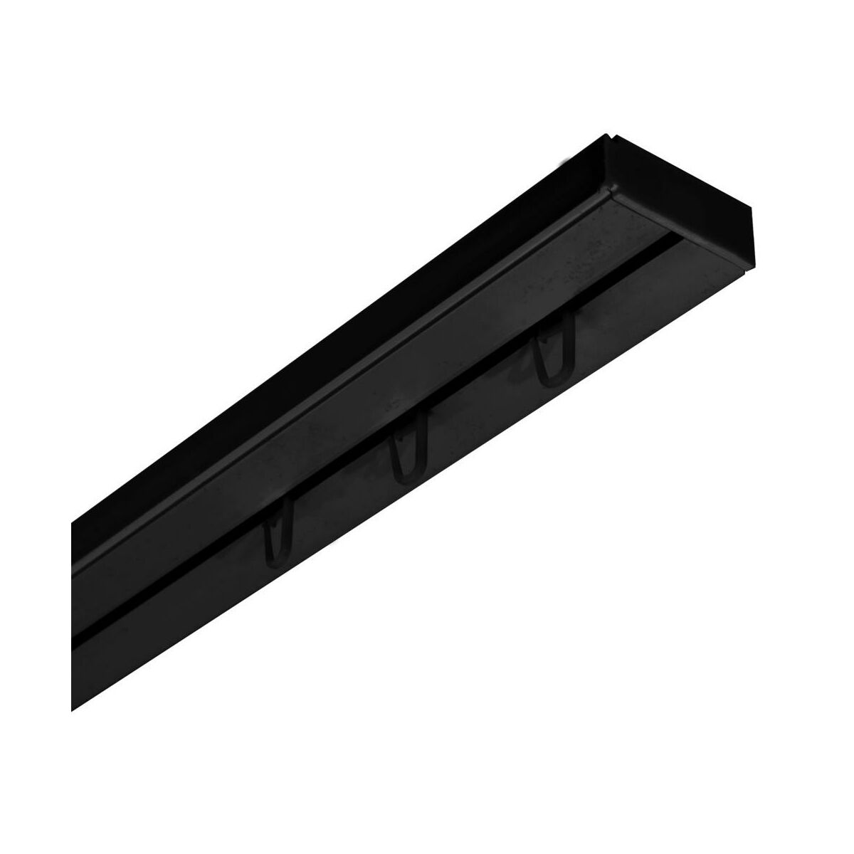 Szyna sufitowa 1-torowa czarna 200 cm z akcesoriami PVC