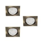 Zestaw opraw stropowych 3 szt. TRIBIS-L-AB patyna GU10 + LED KANLUX
