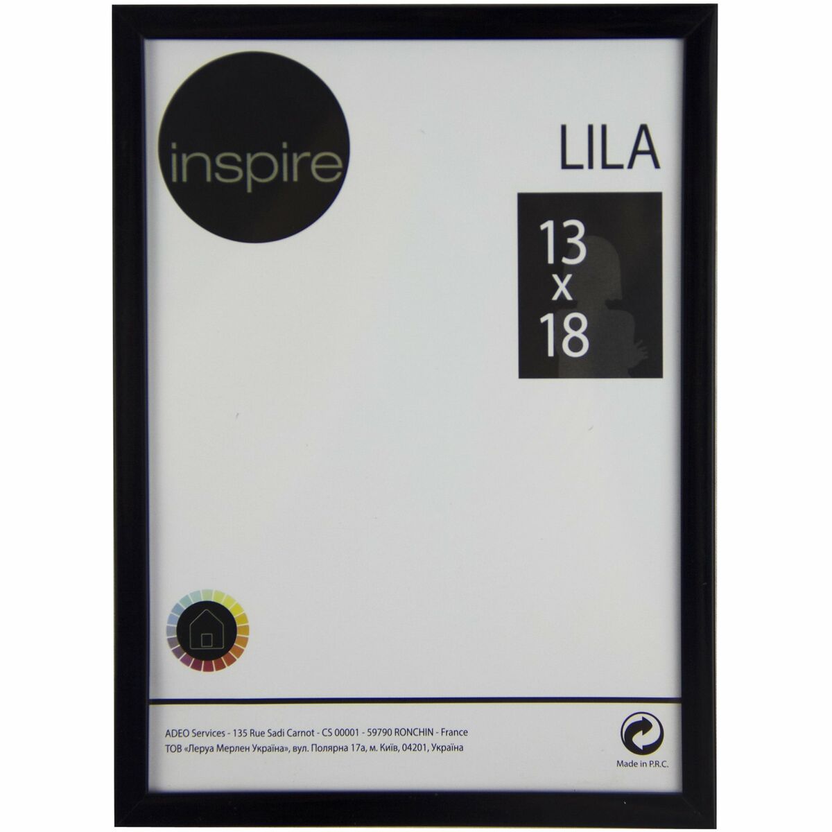 Ramka na zdjęcia Lila 13 x 18 cm czarna Inspire