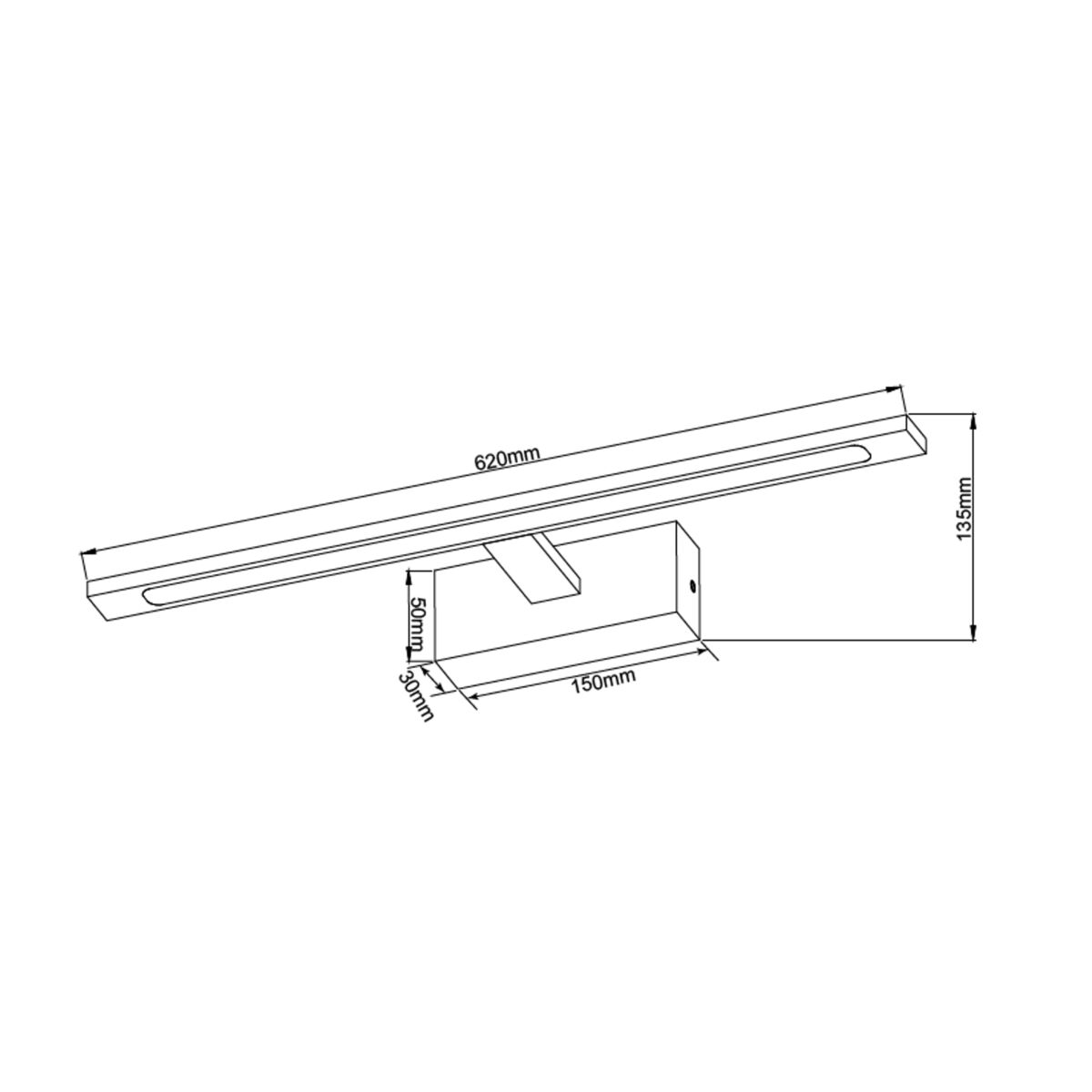 Kinkiet łazienkowy ISLA IP44 60 cm czarny LED LIGHT PRESTIGE