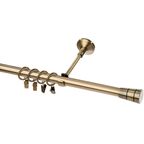 Karnisz pojedynczy SYCYLIA antyczne złoto 160 cm 20 mm metalowy