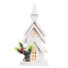 Drewniany domek / kościół 38 x 14 x 9 cm biały 10 LED