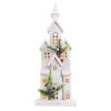 Drewniany domek / kościółek 55 x 17 x 9 cm biały 10 LED