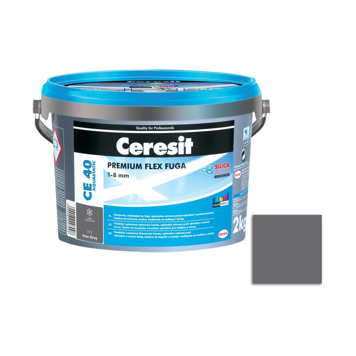 Fuga cementowa wodoodporna CE40 111 ciemno szary 2 kg Ceresit