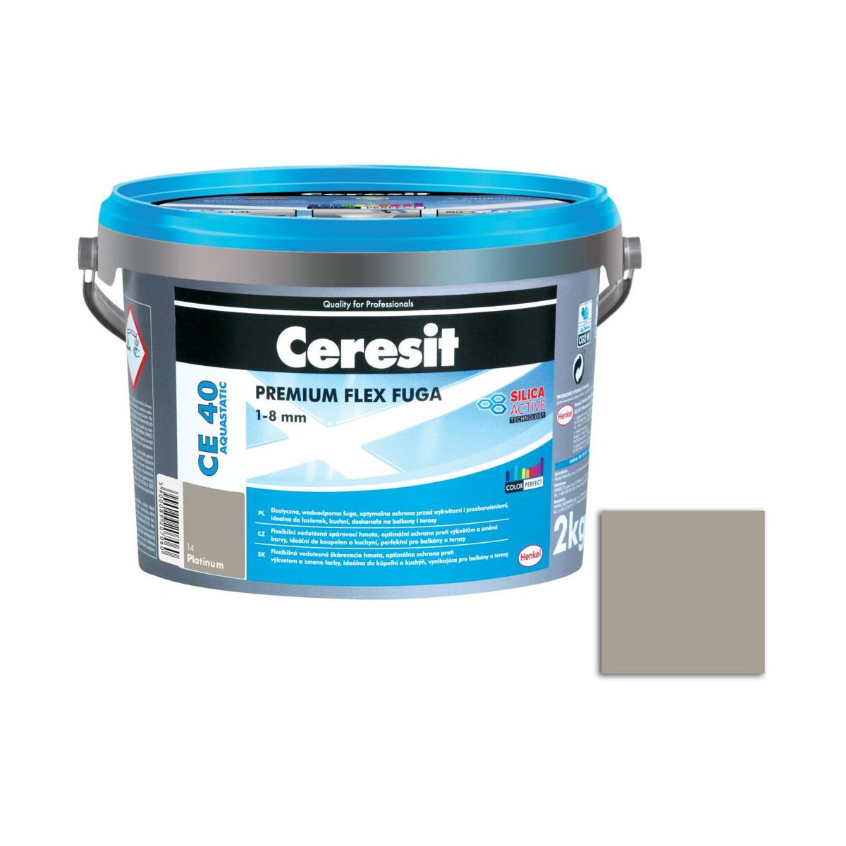 Fuga cementowa wodoodporna CE40 14 jasno szary 2 kg Ceresit