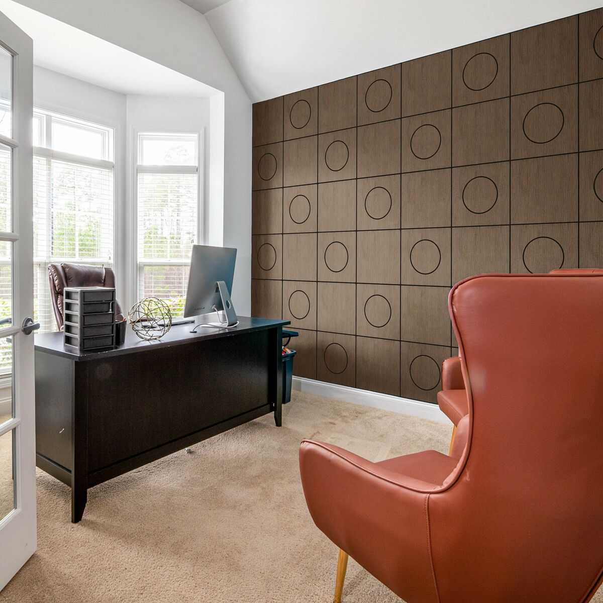 Panel ścienny MDF dekoracyjny frezowany kwadratowy Modern 1 40x40 cm Orzech Fllow