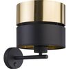 Kinkiet Hilton czarno-złoty E27 TK Lighting