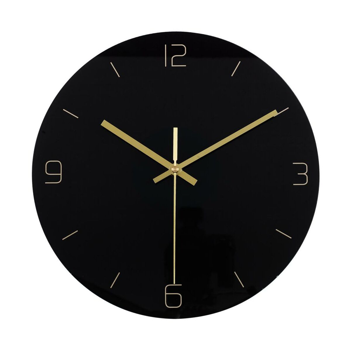 Zegar ścienny szklany Black śr. 30 cm czarny