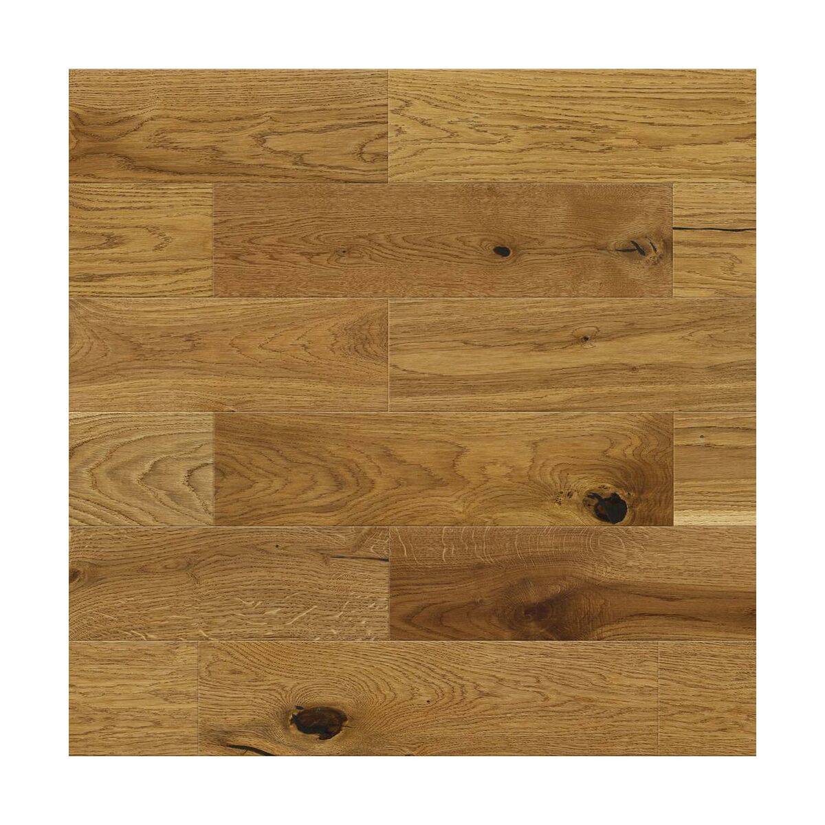 Podłoga drewniana deska trójwarstwowa Dąb 1-lamelowa lakier matowy gold 14 mm Barlinek
