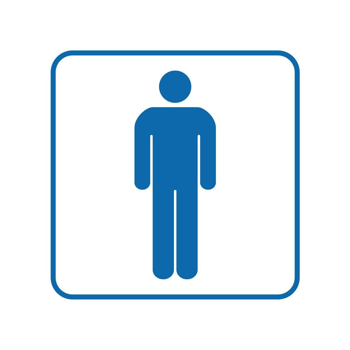 Znak informacyjny 'WC męskie' 14.8x14.8 cm