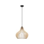 Lampa wisząca Arata czarna z drewnem E27 Spot-Light
