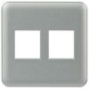 Plakietka gniazda podwójnego RJ11/RJ45 aluminium mat LEXMAN